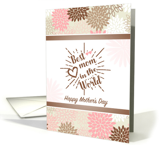 Soft Pinks and Neutral Mums With Hearts Mother's Day Mom card