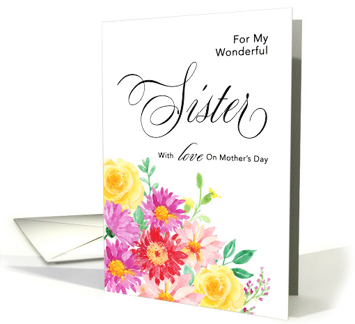 Burst of Color Floral Mother's Day Sister card (1610848)