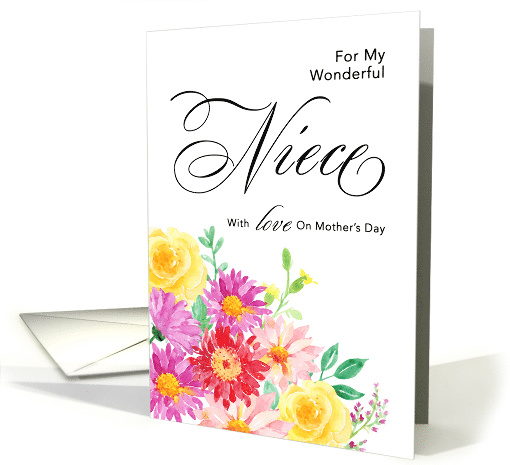 Burst of Color Floral First Mother's Day Niece card (1611766)