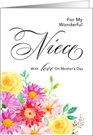 Burst of Color Floral First Mother’s Day Niece card