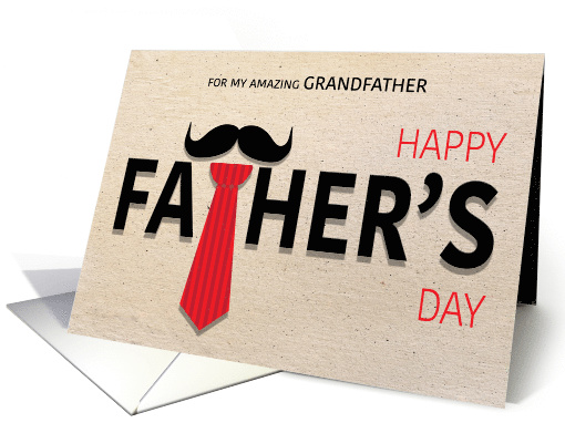 Mustache and Necktie Father's Day for Grandfather card (1617412)