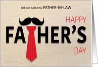 Mustache and Necktie Father’s Day for Father-In-Law card