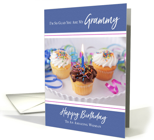 Cupcakes and Ribbon Happy Birthday Grammy card (1617610)