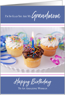 Cupcakes and Ribbon Happy Birthday Grandmom card