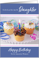 Cupcakes and Ribbon Happy Birthday Daughter card