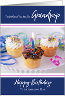 Cupcakes and Ribbon Happy Birthday Grandpop card