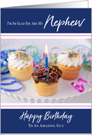 Cupcakes and Ribbon Happy Birthday Nephew card