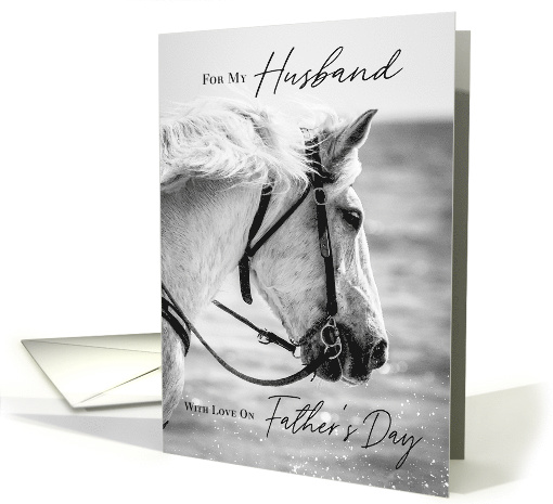 White Horse Happy Father's Day Husband card (1619810)