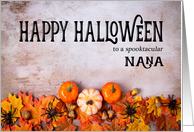 Pumpkins, Spiders and Leaves Happy Halloween for Nana card