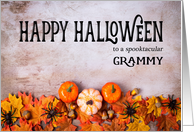 Pumpkins, Spiders and Leaves Happy Halloween for Grammy card