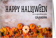 Pumpkins, Spiders and Leaves Happy Halloween for Grandpa card