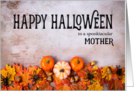 Pumpkins, Spiders and Leaves Happy Halloween for Mother card