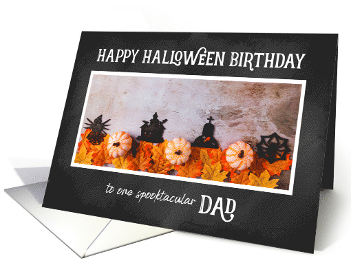 Chalkboard Happy Halloween Birthday Dad card (1623838)