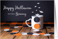 Happy Halloween Confetti, Bats and Mug for Grammy card