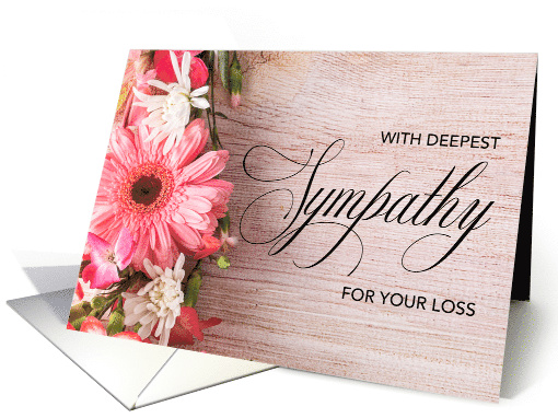 Gerber Daisy and White Mum Sympathy Condolence card (1624986)
