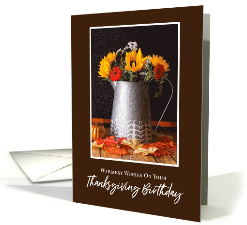 Fall Flowers and Autumn Leaves Thanksgiving Birthday card (1626314)