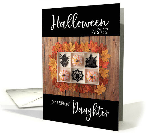 Pumpkins, Spiders and Haunted House Halloween Daughter card (1626726)
