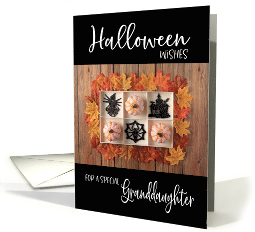 Pumpkins, Spiders and Haunted House Halloween Granddaughter card