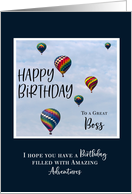 Hot Air Balloon Birthday for Boss card