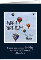 Hot Air Balloon Birthday Niece card