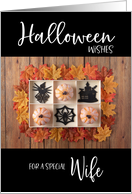 Pumpkins, Spiders and Haunted House Halloween Wife card