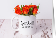 Orange Rosebuds Get Well Soon card