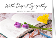 Book and Flowers Deepest Sympathy card