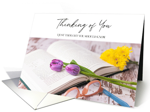 Book and Flowers Thinking of You card (1629718)