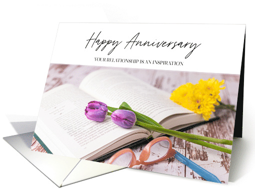 Book and Flowers Happy Anniversary card (1629920)