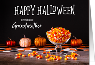 Candy Corn and Glowy Pumpkins Happy Halloween Grandmother card