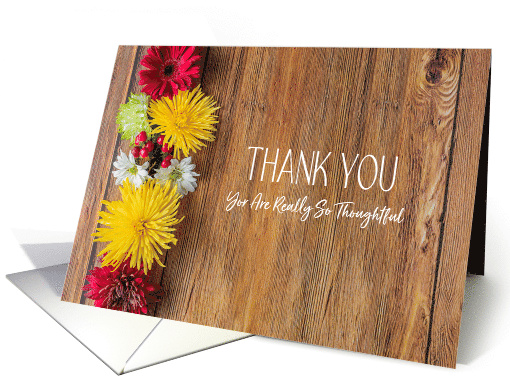 Thank You Mums and Daisies on Rustic Wood card (1639648)