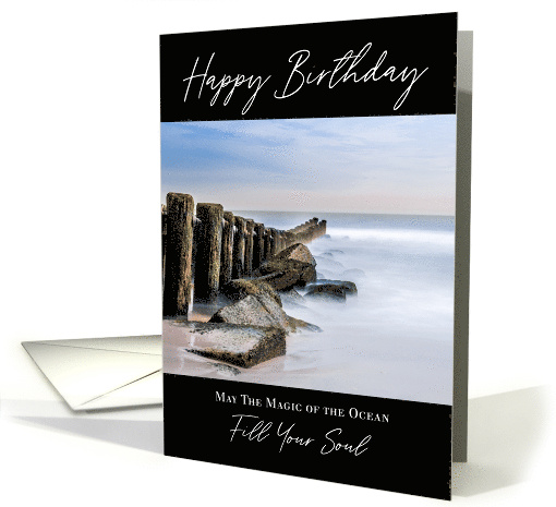 Happy Birthday Ocean Jetty and Rocks card (1646394)