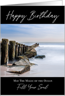 Happy Birthday Ocean Jetty and Rocks card