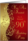 Belated 90th Birthday Party Invitation card