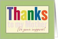 Mother’s Support Thank You Card