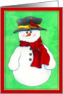 Snowy Holiday Greetings, Cute Snowman card