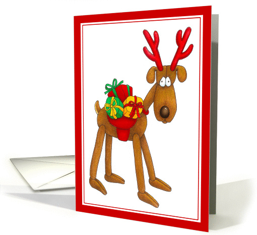 Present Packing Reindeer, Christmas card (887141)