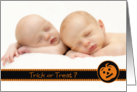 Trick or Treat? - Baby Announcement card