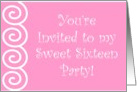 Sweet Sixteen - Party Invitation card