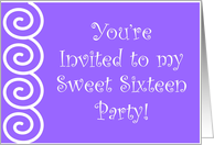 Sweet Sixteen - Party Invitation card