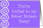 Sweet Sixteen - Party Invitation card