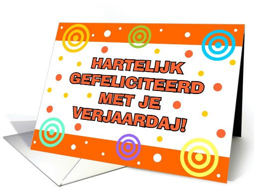 Happy Birthday - Dutch card (237674)