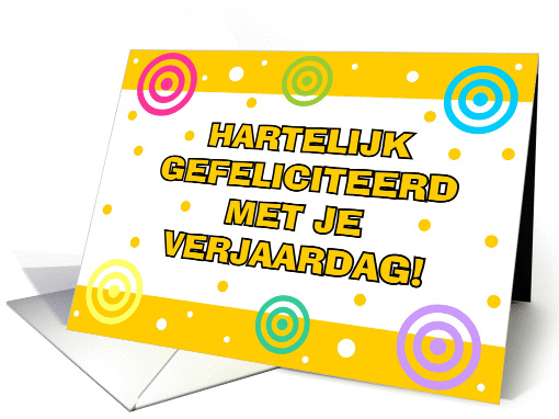 Dutch - Happy Birthday card (374086)