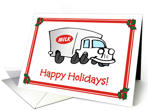 Christmas Milk Delivery Truck card (881191)