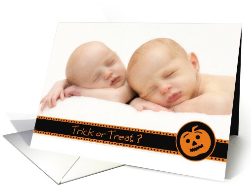 Trick or Treat? - Baby Announcement card (977675)