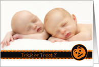 Trick or Treat? - Baby Announcement card