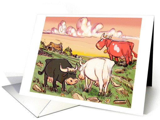 Three Cows card (90781)