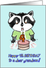 cute racoon grandson 4th birthday card