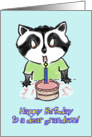 happy birthday to grandson - cute raccoon card