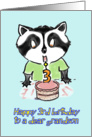 happy 3rd birthday to grandson - cute raccoon card